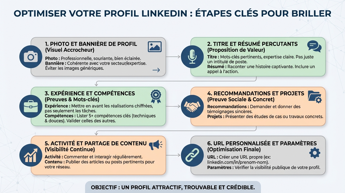 optimiser profil LinkedIn - infographie