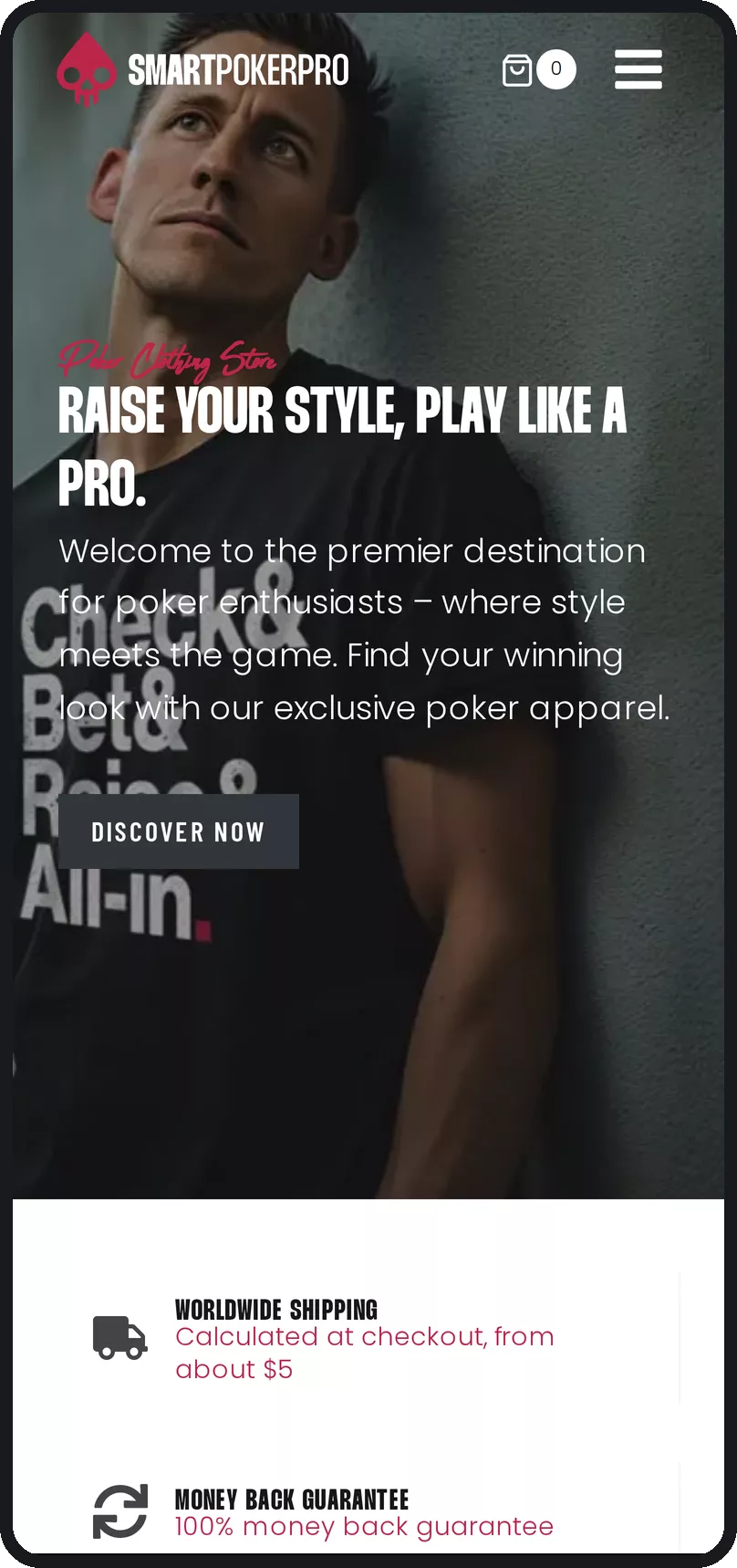 Accueil de SmartPokerPro sur smartphone